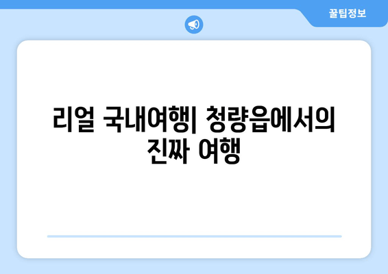 리얼 국내여행| 청량읍에서의 진짜 여행