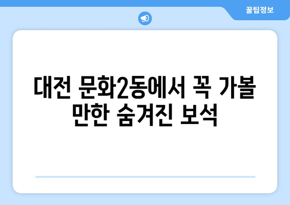 대전 문화2동에서 꼭 가볼 만한 숨겨진 보석