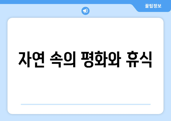 자연 속의 평화와 휴식