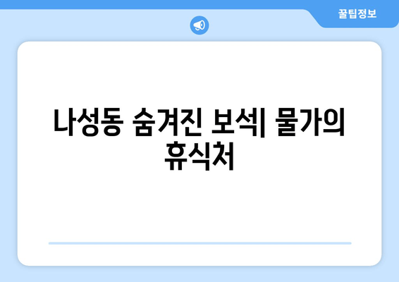 나성동 숨겨진 보석| 물가의 휴식처