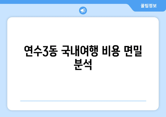 연수3동 국내여행 비용 면밀 분석