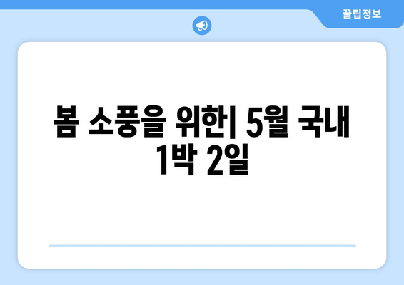 봄 소풍을 위한| 5월 국내 1박 2일