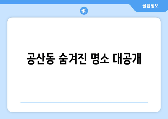 공산동 숨겨진 명소 대공개