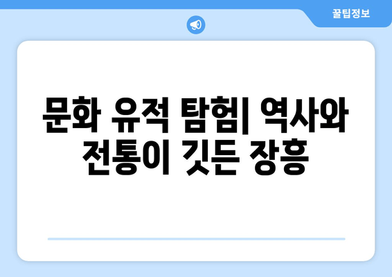 문화 유적 탐험| 역사와 전통이 깃든 장흥