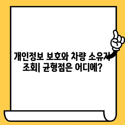 차량 소유자 확인, 차대번호로 가능할까요? | 차량 정보, 소유자 조회, 법적 제한