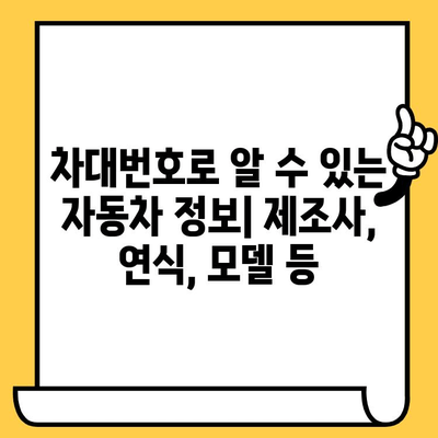 차량 정보 파악의 시작| 차대번호와 차량번호 완벽 이해하기 | 자동차 정보, 차량 조회, 차량 관리