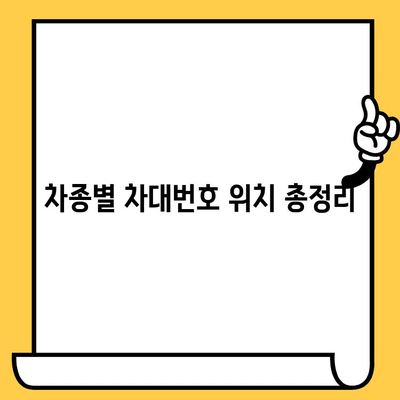 차량별 차대번호 위치 확인| 동일한 곳, 다른 모양 | 자동차, 차량 정보, 차대번호 찾기
