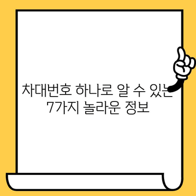 차량 소유자 비밀 풀기| 차대번호로 알 수 있는 7가지 놀라운 정보 | 차대번호, 자동차 정보, 차량 조회, 비밀, 팁