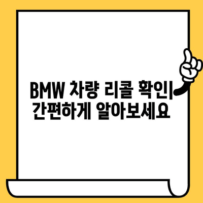 BMW 차량 리콜 확인| 차대번호로 간편하게 알아보기 | 리콜 정보, 안전 점검, 차량 관리