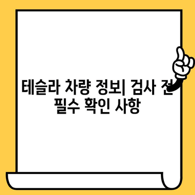 테슬라 자동차 검사| 차대번호 문제 해결 가이드 | 차량 정보, 오류 해결, 검사 팁