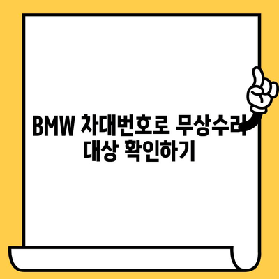 BMW 차대번호로 확인하는 무상 수리 대상 확인 및 신청 방법 | BMW, 무상수리, 차대번호, 신청