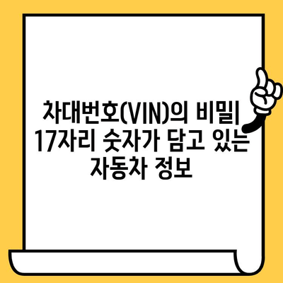 자동차 차대번호 해독| 의미와 조회 방법 완벽 가이드 | VIN, 차량 정보, 조회 사이트