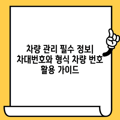 차대번호 vs. 형식 차량 번호| 둘의 차이점 완벽 정리 | 자동차 정보, 차량등록, 차량번호