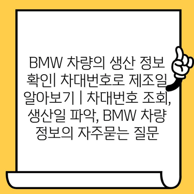 BMW 차량의 생산 정보 확인| 차대번호로 제조일 알아보기 | 차대번호 조회, 생산일 파악, BMW 차량 정보