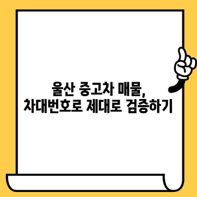 울산 중고차| 차대번호로 숨겨진 차량의 비밀을 밝혀내는 방법 | 중고차 검증, 차량 정보 조회, 믿을 수 있는 매물 찾기