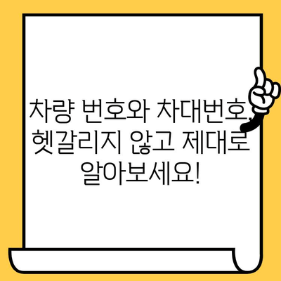 차량 번호 vs 차대번호| 헷갈리는 두 번호, 확실히 알아보기 | 자동차, 번호판, 차량 식별, 차대번호