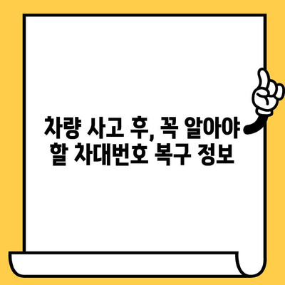 사고 피해 차량 차대번호 복구| 손상된 번호판, 어떻게 되돌릴까요? | 사고, 차량, 복원, 번호판, 정보