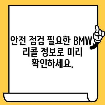 BMW 리콜 확인| 차대번호로 간편하게 내 차량 확인 | 리콜 정보, 안전 점검, 차량 조회