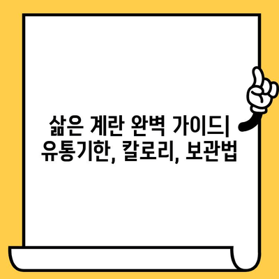 삶은 계란, 유통기한과 칼로리 완벽 가이드 | 삶은 계란 보관, 칼로리 계산, 건강 정보