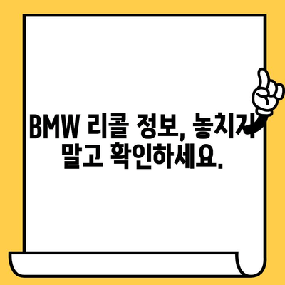 BMW 리콜 확인| 차대번호로 내 차량 리콜 여부 간편하게 확인하는 방법 | 리콜 정보, 안전 점검, 차량 조회