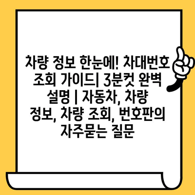 차량 정보 한눈에! 차대번호 조회 가이드| 3분컷 완벽 설명 | 자동차, 차량 정보, 차량 조회, 번호판