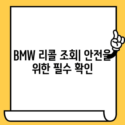 BMW 리콜 조회| 차대번호로 안전 확인 | 리콜 정보, 조회 방법, 안전 점검 가이드
