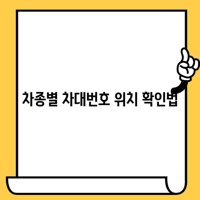 차량별 차대번호 위치 확인법| 쉽고 빠르게 찾는 완벽 가이드 | 차대번호 찾기, 자동차 정보