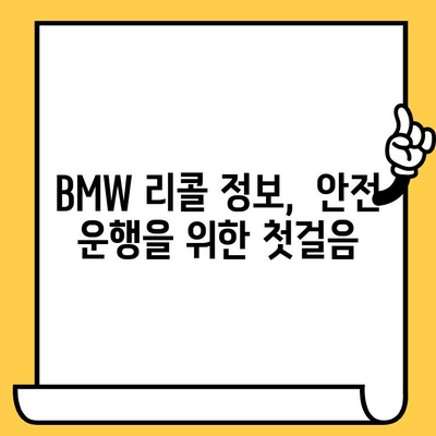 BMW 리콜 정보, 차대번호로 간편하게 확인하세요! | 리콜 조회, 안전 정보, 차량 점검