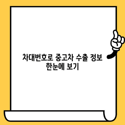 중고차 수출, 차대번호로 정보 확인하는 방법 | 수출 가능 여부, 가격, 절차, 팁