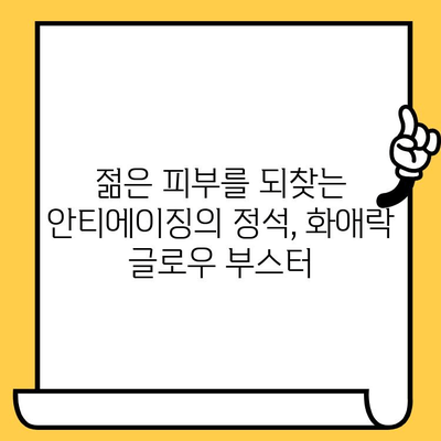 피부 건강의 핵심| 정관장 화애락 글로우 부스터로 빛나는 피부 만들기 | 화애락, 피부 활력, 콜라겐 부스터, 안티에이징