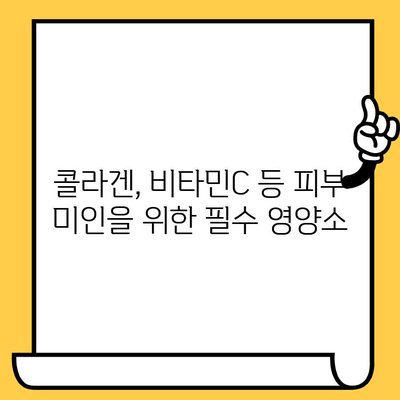 피부 결 개선에 효과적인 영양제| 콜라겐, 비타민C 등 필수 영양소 가이드 | 피부 건강 관리, 탄력, 주름, 미백