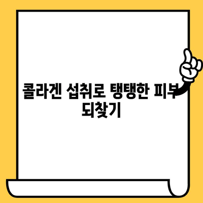 콜라겐 섭취로 피부 건강 관리| 효과적인 방법과 주의 사항 | 콜라겐, 피부 탄력, 주름 개선, 섭취 방법, 부작용