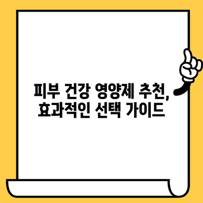 결 관리의 숨은 보석| 피부 건강 영양제 | 피부 건강, 콜라겐, 비타민, 미네랄, 영양제 추천