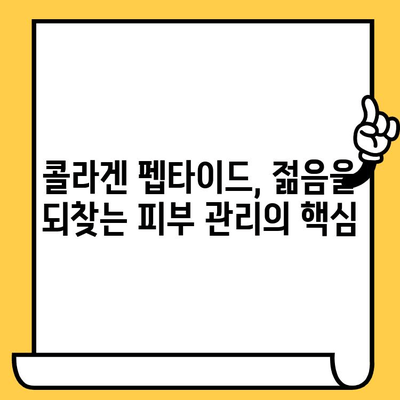 젊음의 비밀| 저분자 콜라겐 펩타이드가 선물하는 피부 건강의 놀라운 효능 | 콜라겐, 피부 탄력, 주름 개선, 콜라겐 펩타이드, 피부 관리