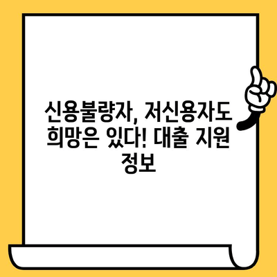 연체자도 가능한 대출 예산 지원| 숨겨진 조건과 성공 전략 | 신용불량, 저신용자 대출, 금융 지원