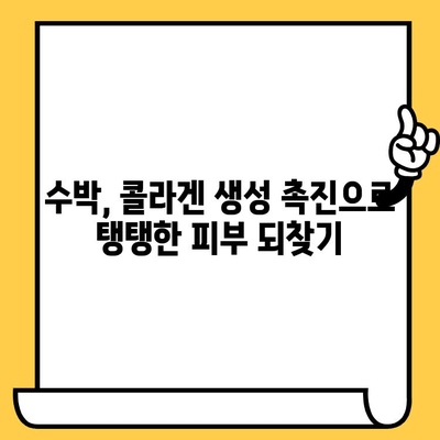 수박의 피부 건강 효능| 환한 빛을 되찾는 비밀 | 수분 공급, 콜라겐 생성, 맑은 피부, 여름철 피부 관리