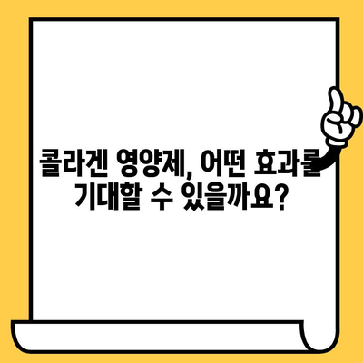 콜라겐 영양제로 탱탱한 피부 되찾기 | 피부 탄력, 주름 개선, 콜라겐 효능, 추천 제품