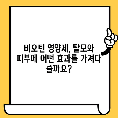 비오틴 영양제로 탈모 & 피부 건강 개선하기| 효과적인 복용법 및 주의 사항 | 탈모, 피부, 비오틴, 영양제, 건강