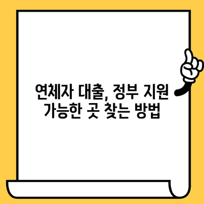 연체자 대출 지원| 정부 지원 가능한 곳 찾는 방법 | 연체, 신용불량, 대출, 정부 지원, 금융 상담