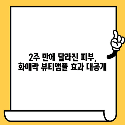 화애락 뷰티앰플로 시작하는 피부 건강 관리 도전| 2주 사용 후기 & 꿀팁 | 화애락, 뷰티앰플, 피부 고민, 효과, 관리