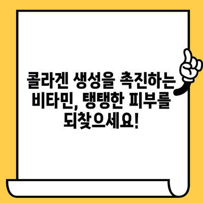 피부 탄력과 노화 예방에 효과적인 비타민 5가지 | 콜라겐 생성, 탄력 증진, 피부 건강