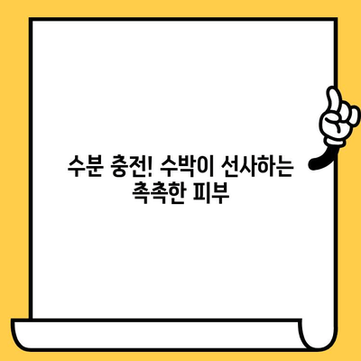 수박이 선사하는 피부 미인의 비밀| 수박이 피부 건강에 미치는 놀라운 장점 탐구 | 수박, 피부 건강, 미용, 항산화, 수분, 콜라겐