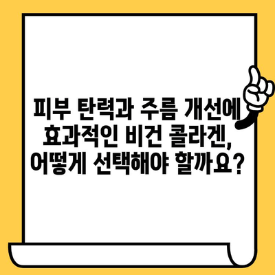 피부 건강을 위한 식물성 비건 콜라겐 추천| 5가지 베스트 제품 비교분석 | 비건 콜라겐, 피부 탄력, 주름 개선, 비건 화장품