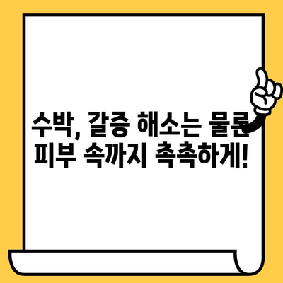 수박이 선사하는 피부 미용의 놀라운 효능| 수분 충전부터 탄력 증진까지 | 수박, 피부 건강, 미용, 과일, 여름