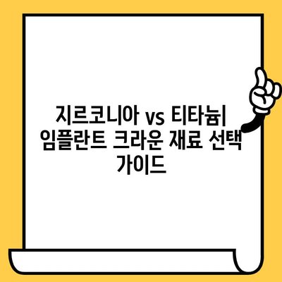 임플란트 크라운 재료 선택| 지르코니아 vs 티타늄, 무엇이 나에게 맞을까? | 임플란트, 크라운, 재료 비교, 장단점