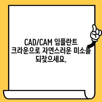 미소의 혁신| CAD/CAM 임플란트 크라운 | 자연스러운 아름다움과 기능 회복