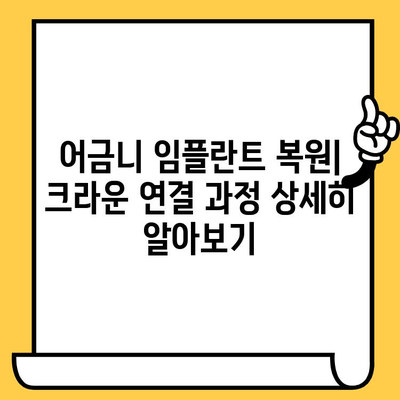 어금니 임플란트 복원| 크라운 연결 이유와 상세 과정 | 임플란트, 어금니, 복원, 치과