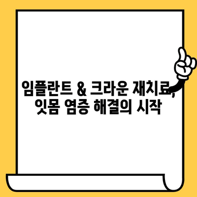 앞니 임플란트 & 크라운 재치료 후 잇몸 염증? 전후 사진과 함께 해결책 찾기 | 임플란트, 크라운, 잇몸염증, 치료