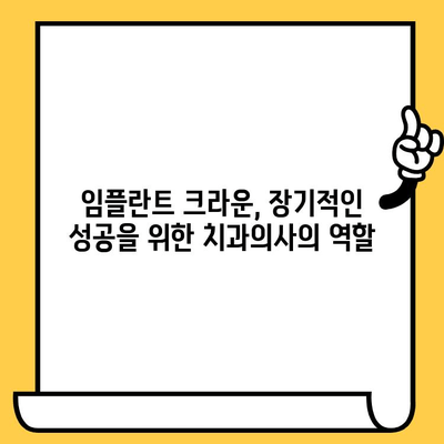 임플란트 크라운 장기 성공을 위한 임상적 고려 사항| 치과의사를 위한 가이드 | 임플란트, 크라운, 장기 성공, 임상, 치과