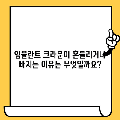 임플란트 크라운 빠짐, 흔들림? 원인과 해결 방안 알아보기 | 임플란트, 크라운, 흔들림, 빠짐, 치과, 관리, 치료